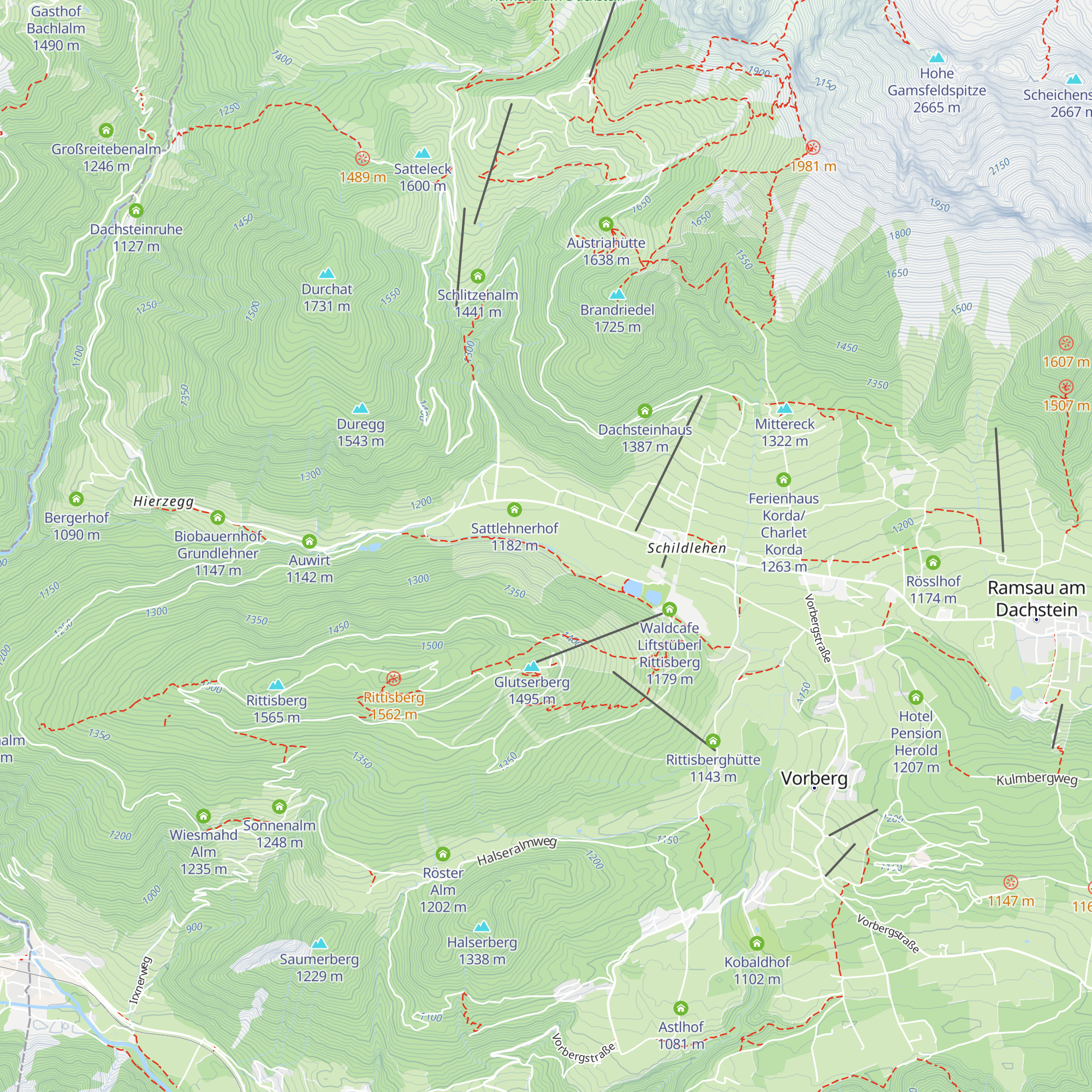 Hütte map