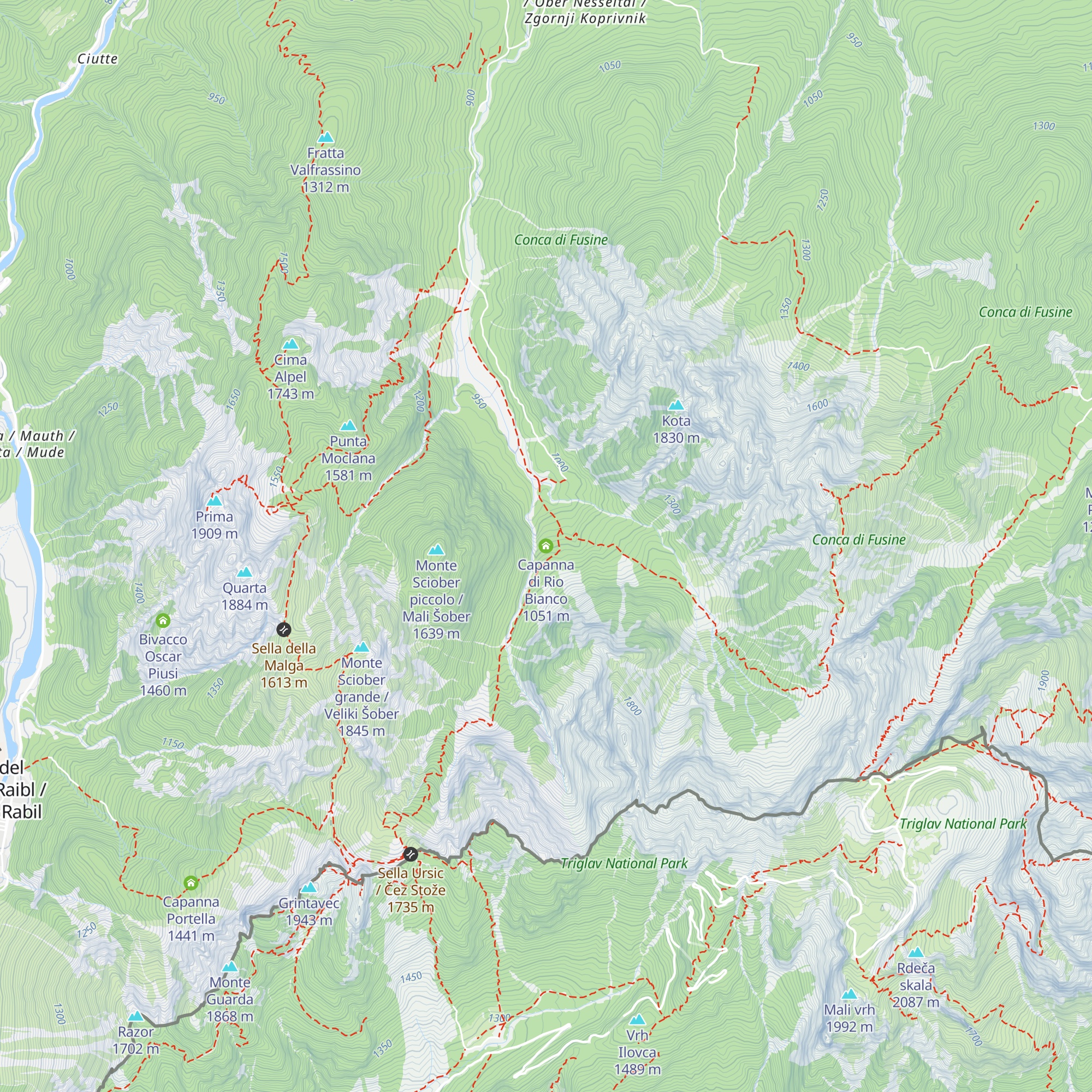 Capanna di Rio Bianco map