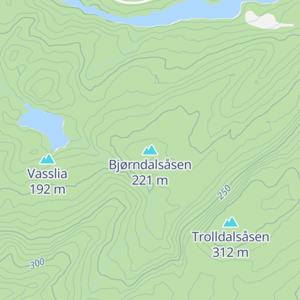 Map of Bjørndalsåsen