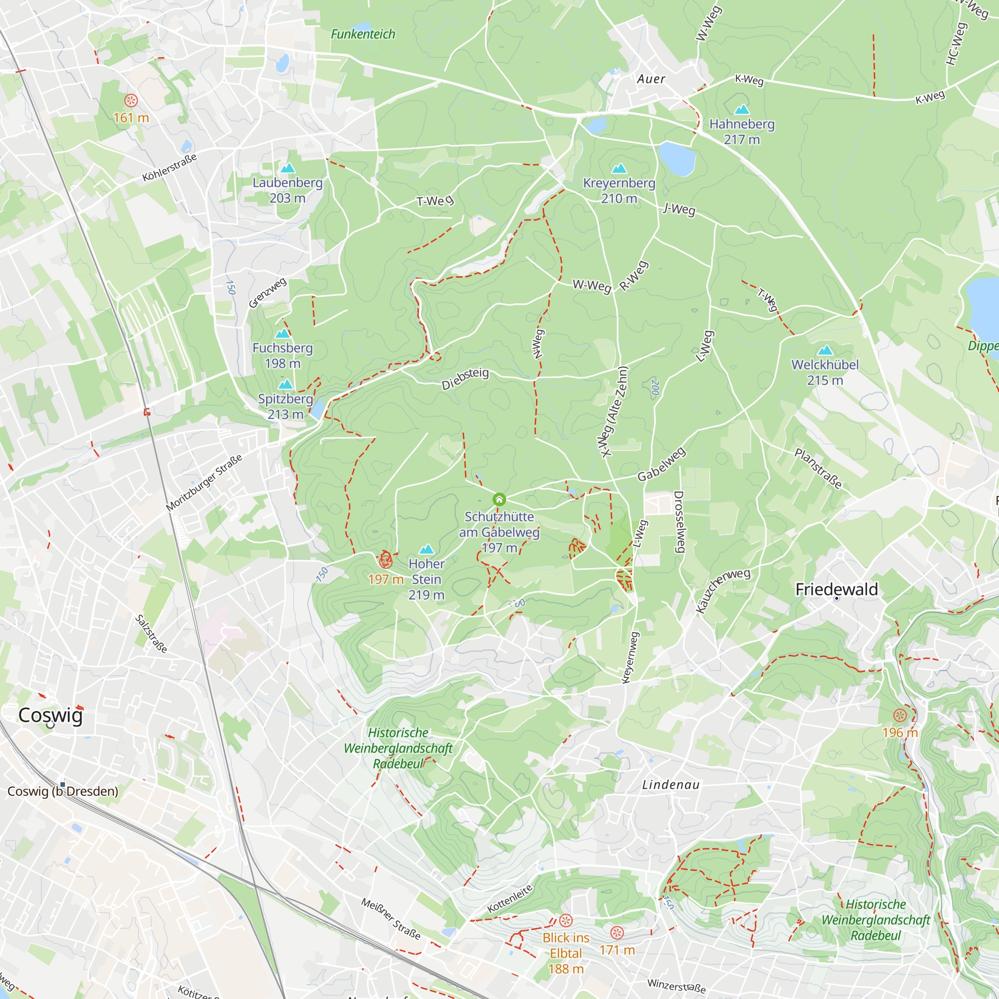 Schutzhütte am Gabelweg map