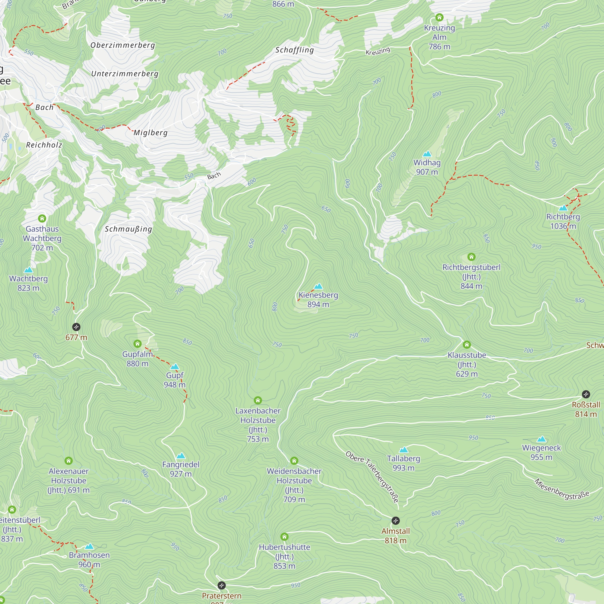 Födinger Alm - Hubertushütte map