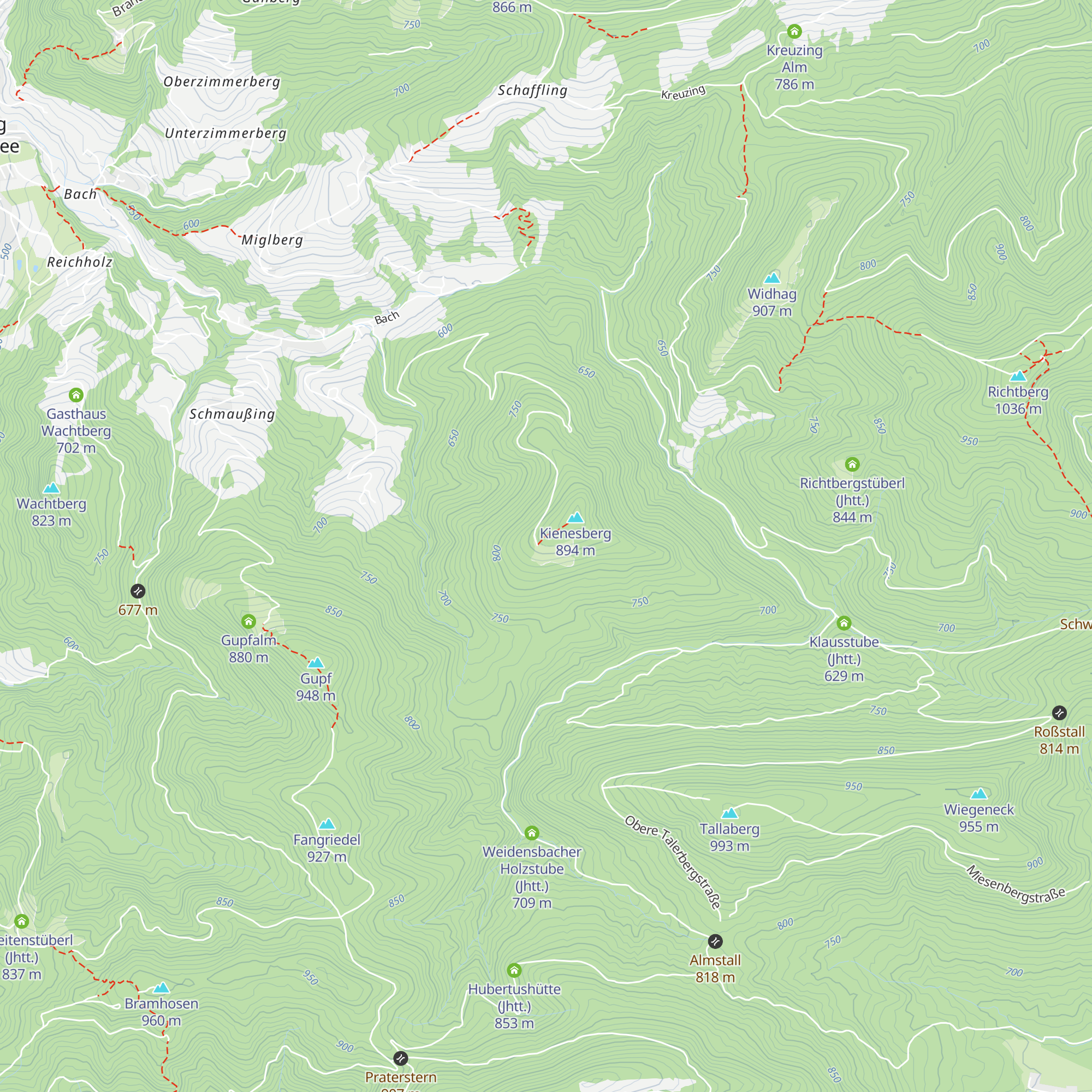 Födinger Alm - Hubertushütte map