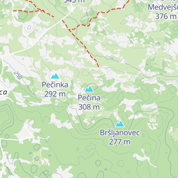 Map of Pečina