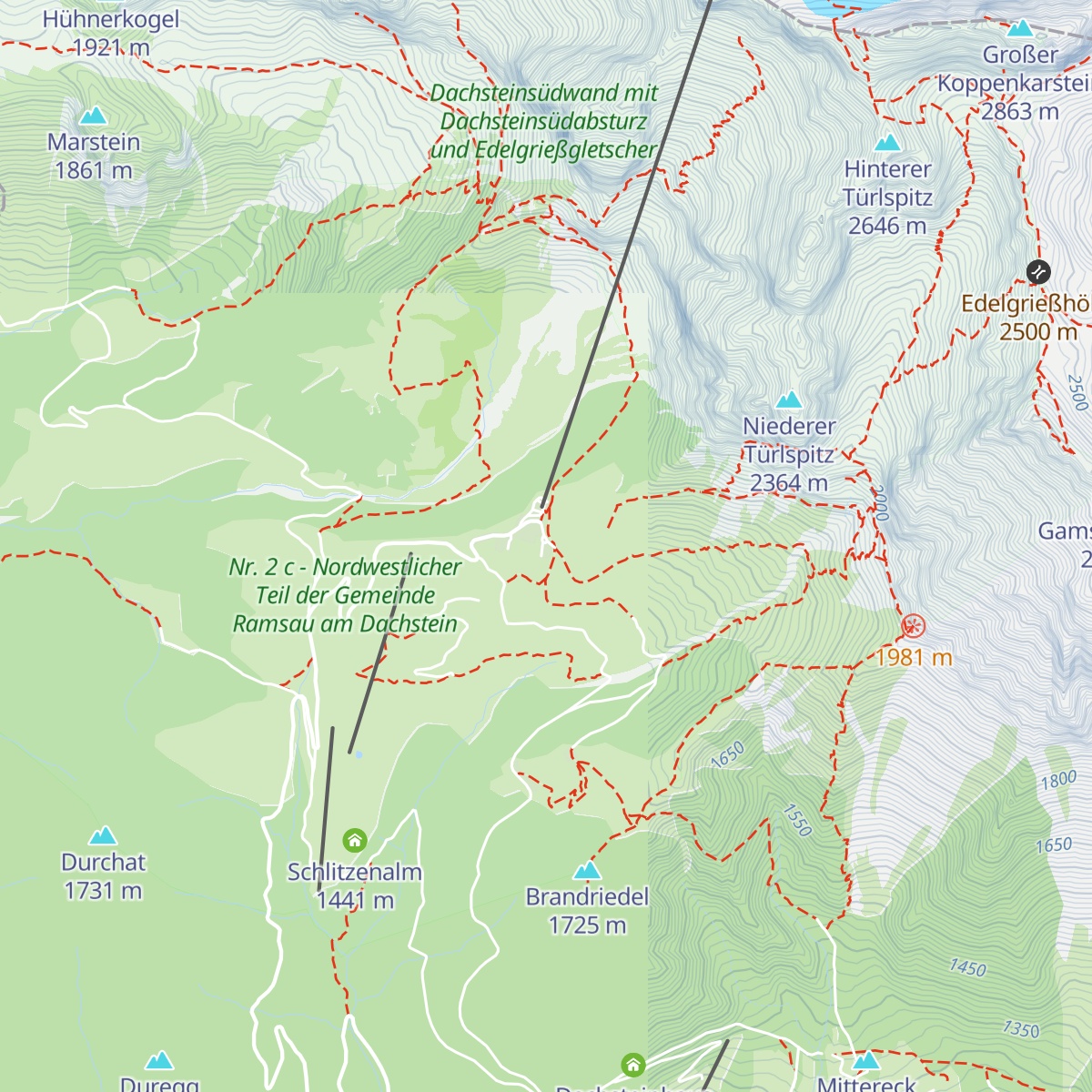 Berghotel Türlwand map