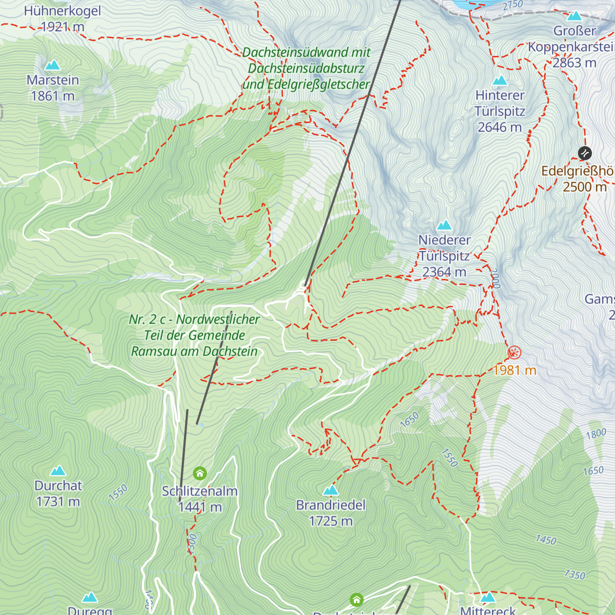 Berghotel Türlwand map