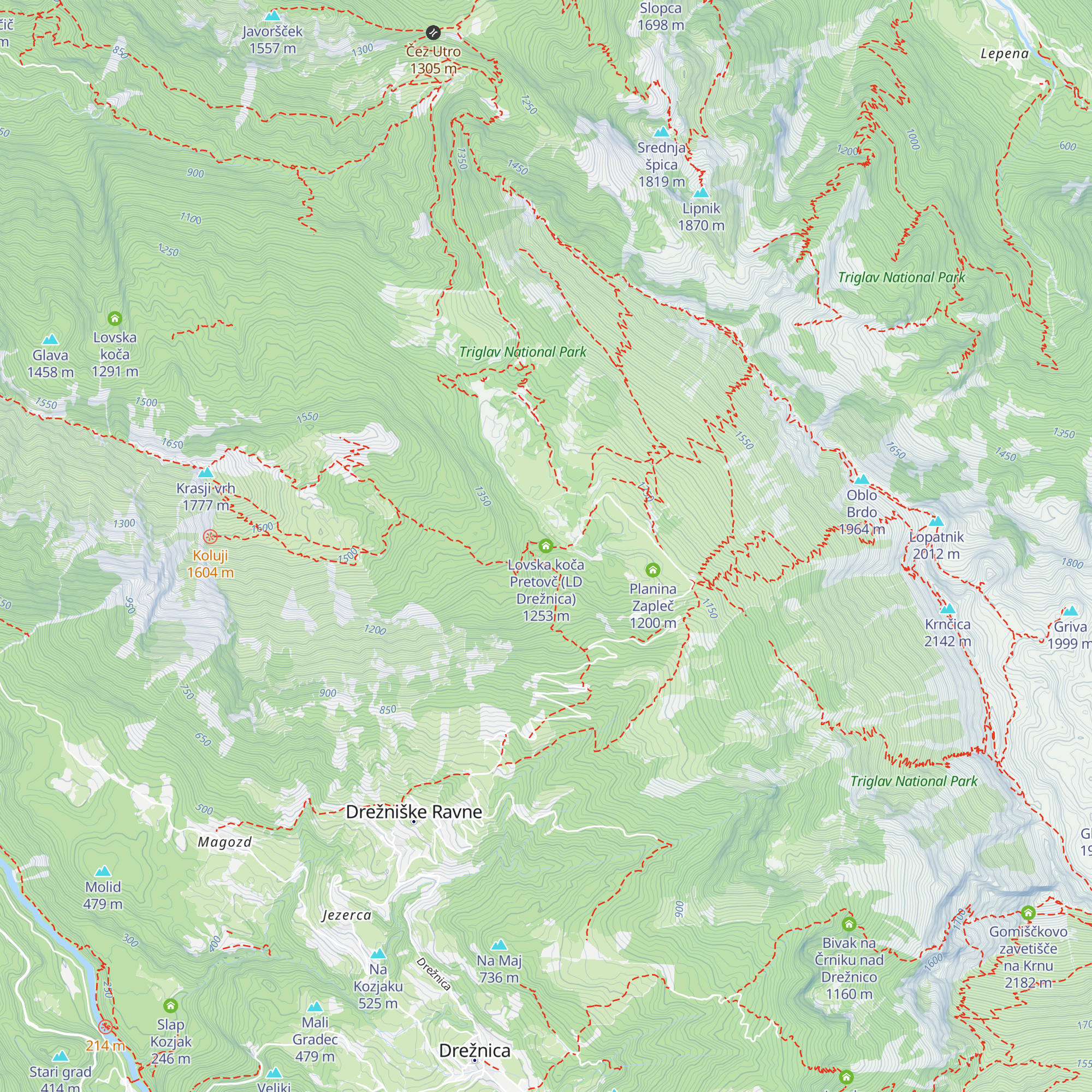 Lovska koča Pretovč (LD Drežnica) map