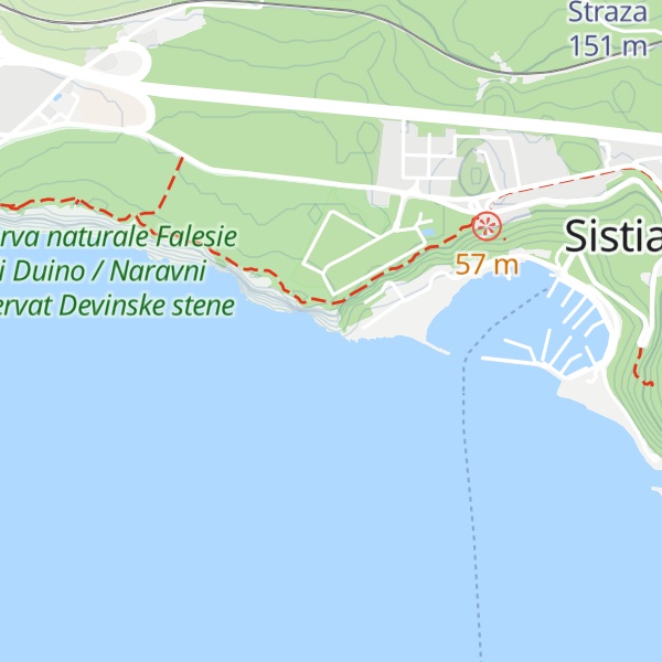 Map of Falesia liscia / Gladka stena