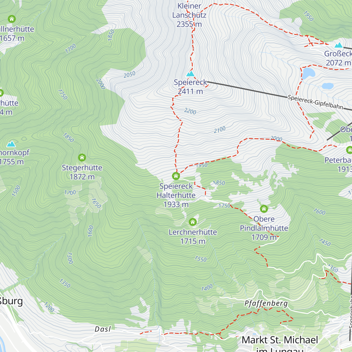 Speiereck Halterhütte map