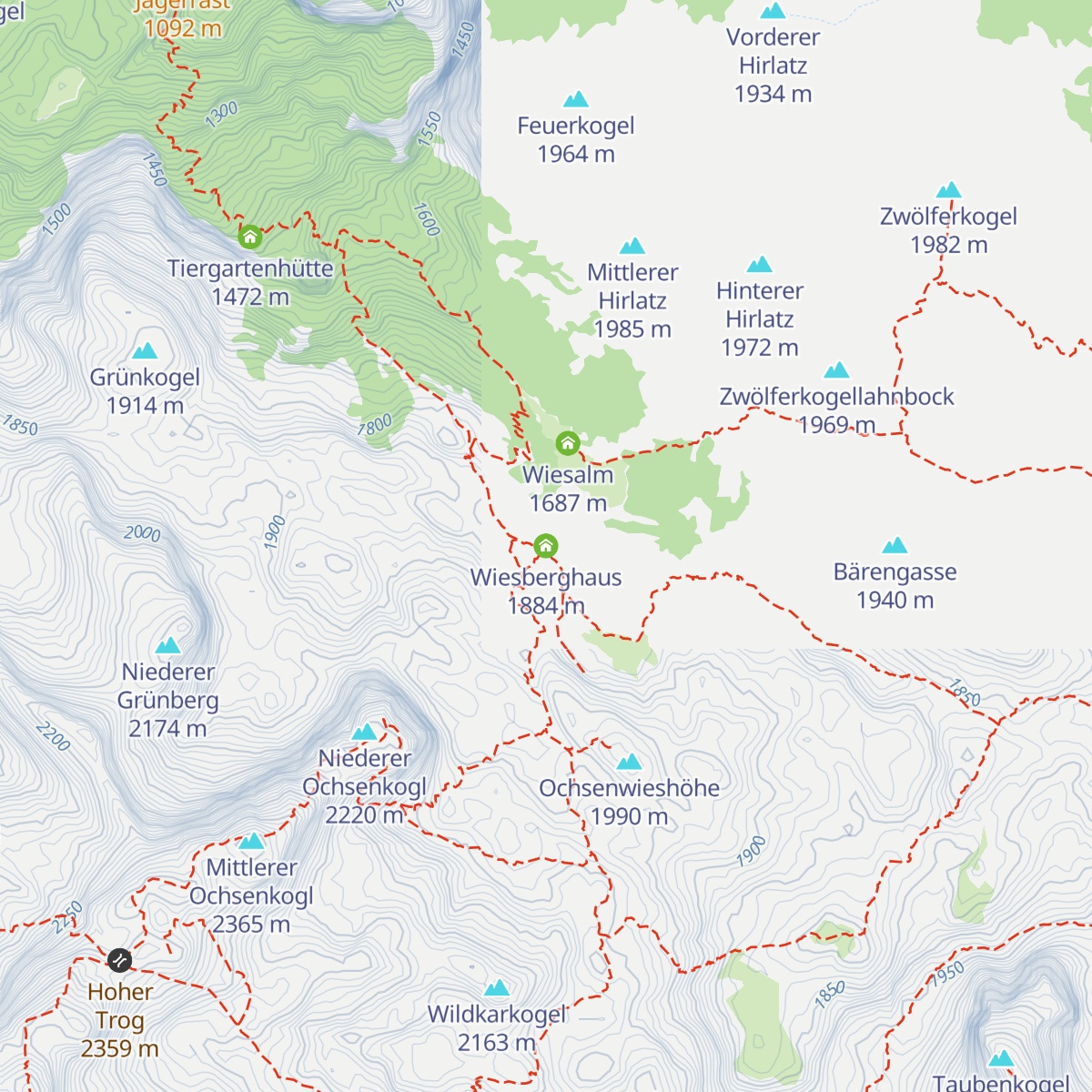Wiesberghaus map