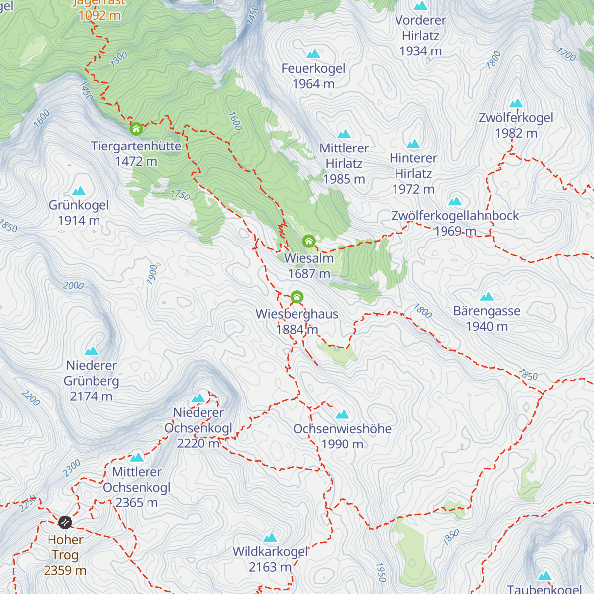 Wiesberghaus map