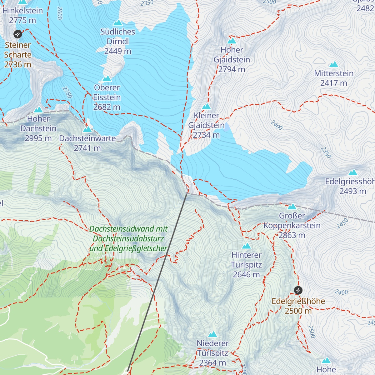 Dachstein glacier restaurant map