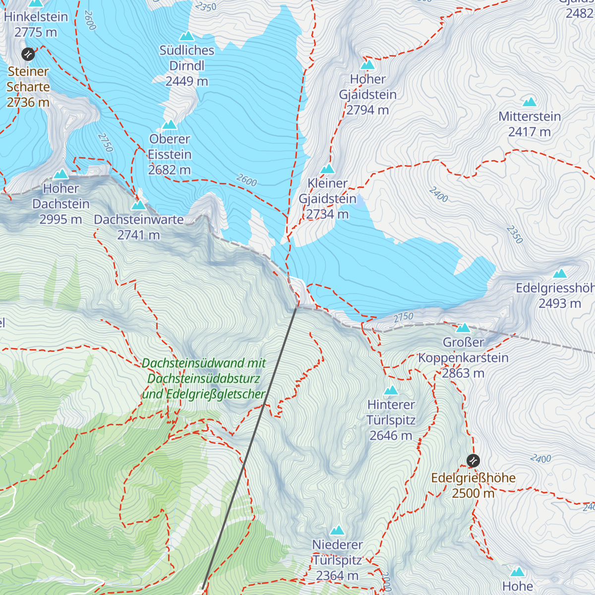 Dachstein glacier restaurant map