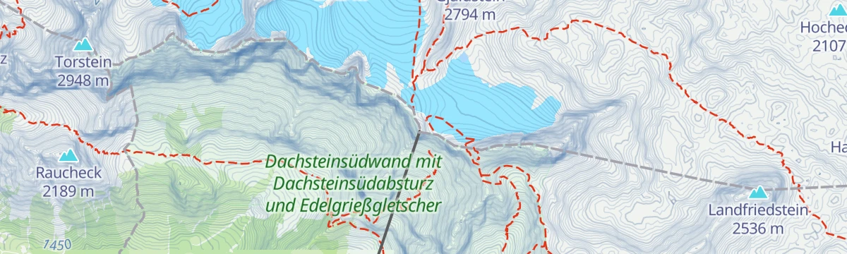 Map of the start of Hunerkogel Klettersteig