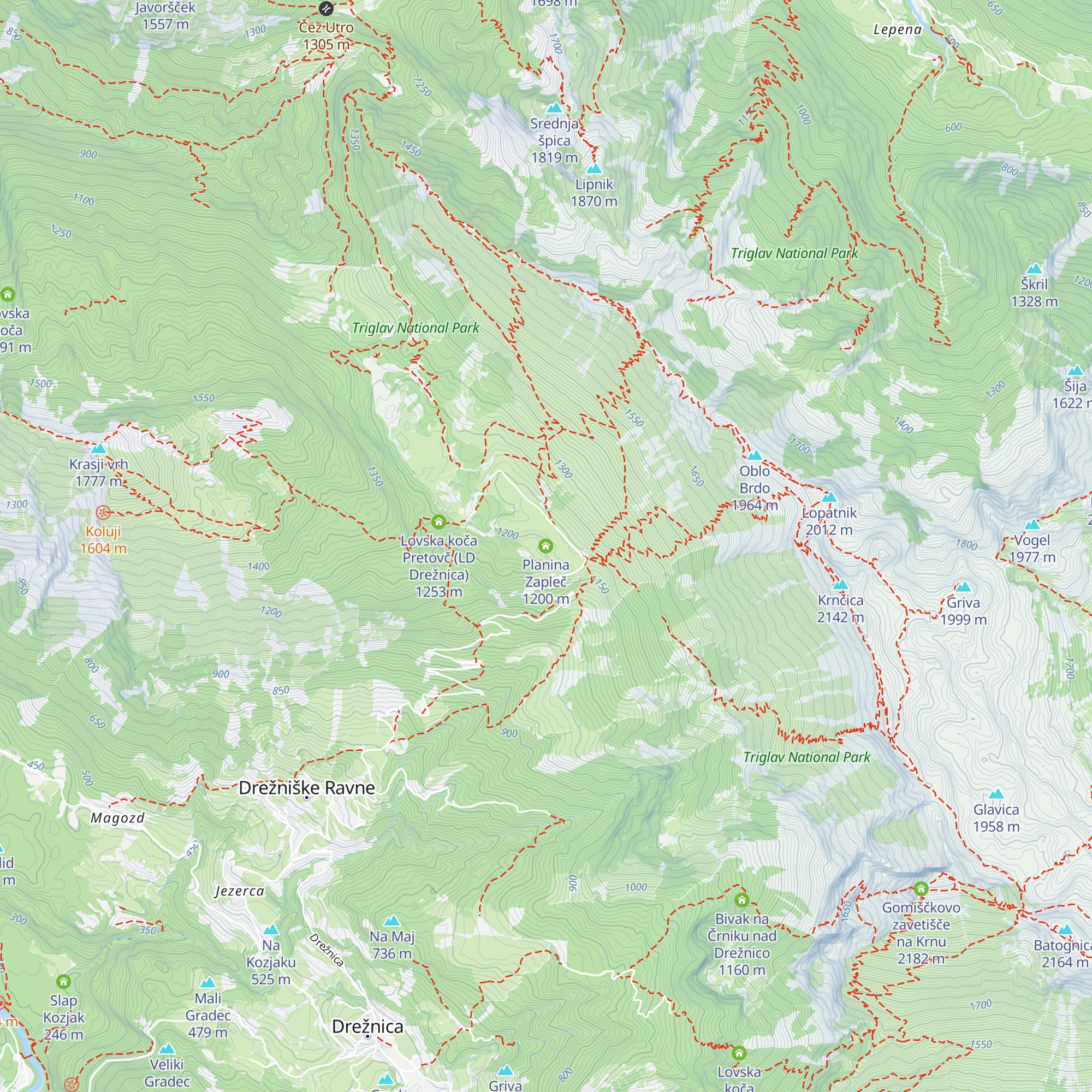 Planina Zapleč map