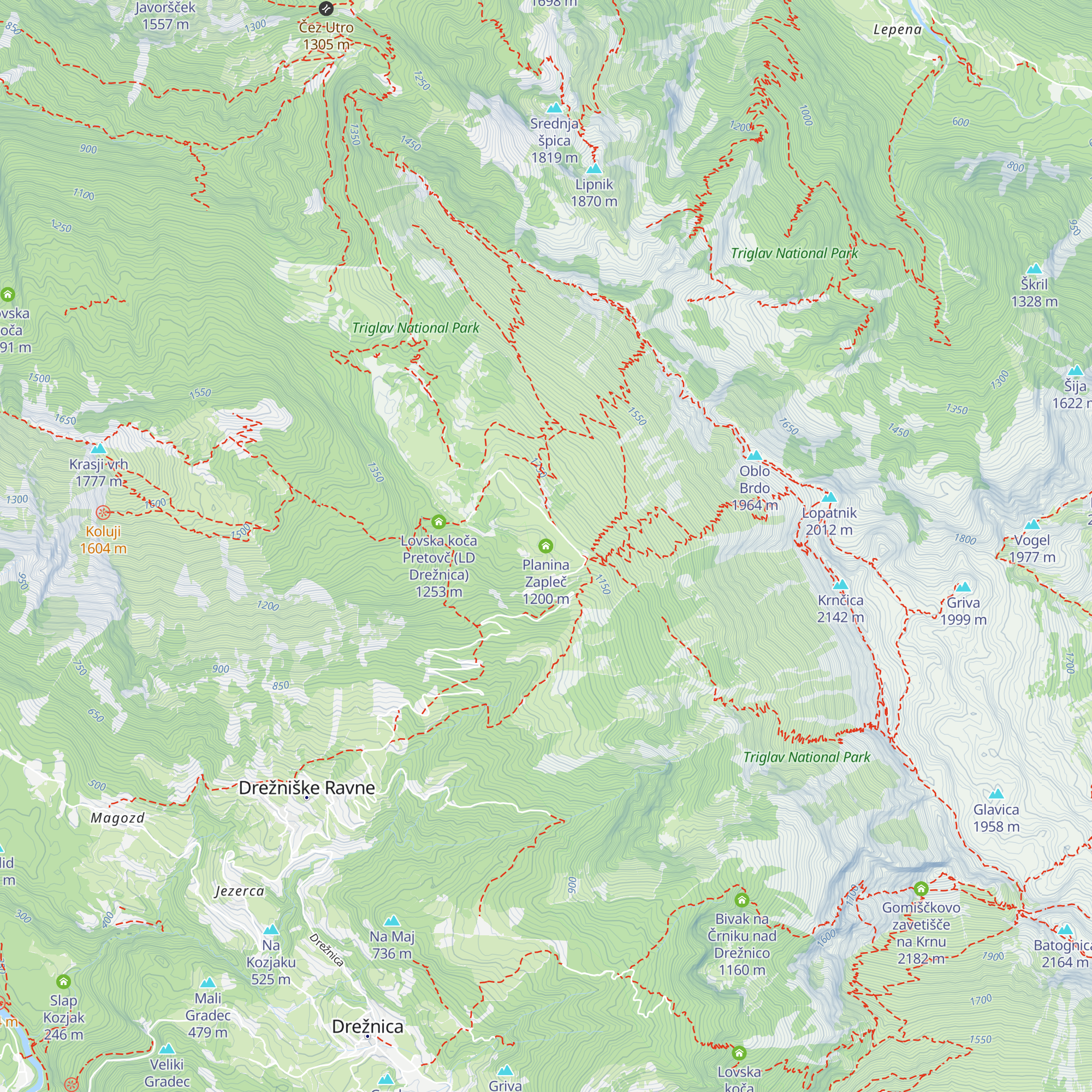 Planina Zapleč map