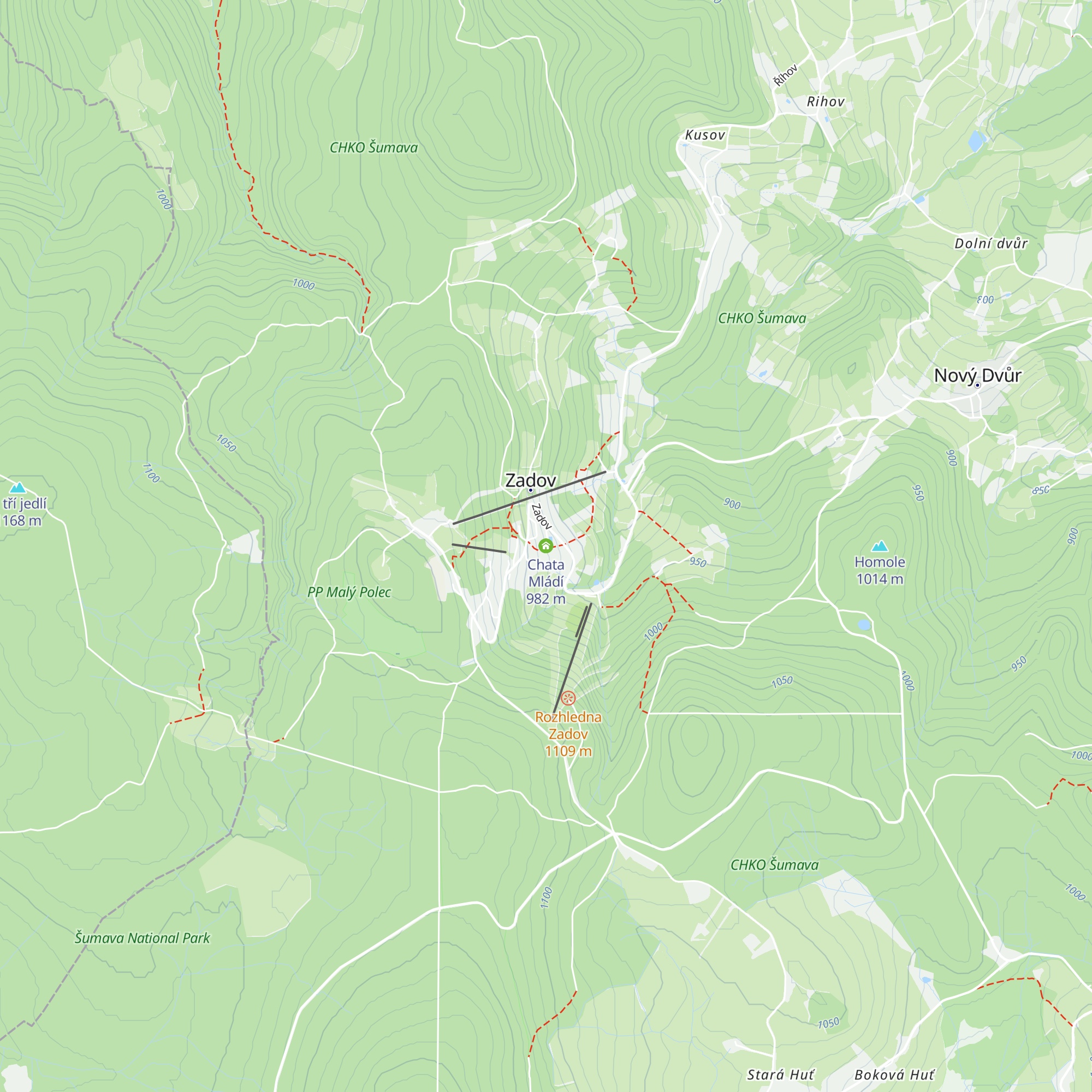 Chata Mládí map