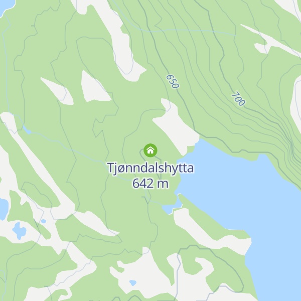 Map of Tjønndalshytta