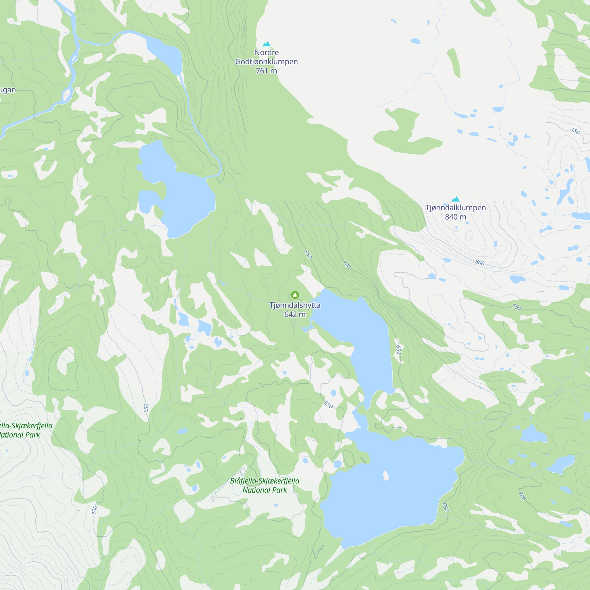 Tjønndalshytta map