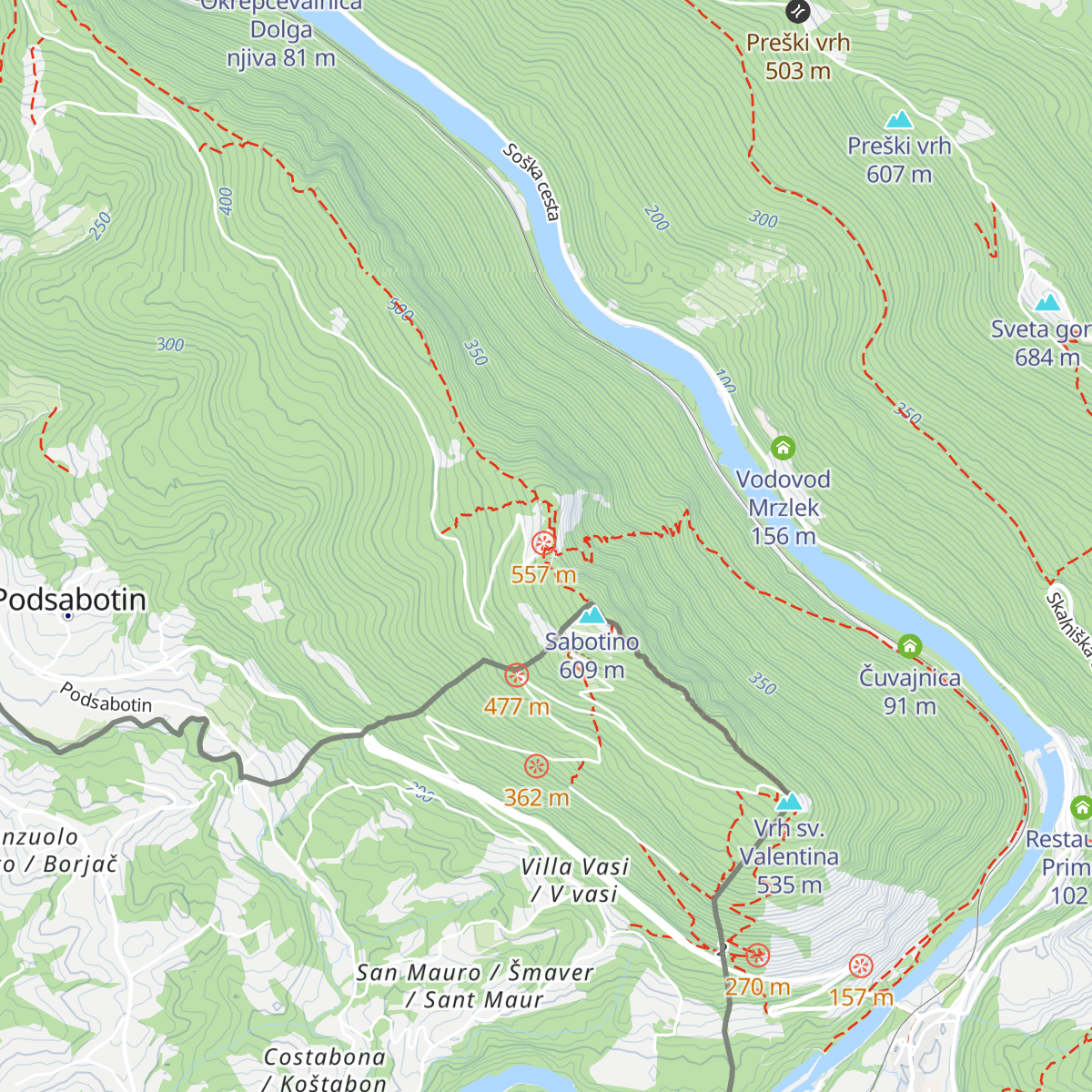 Dom na Sabotinu map