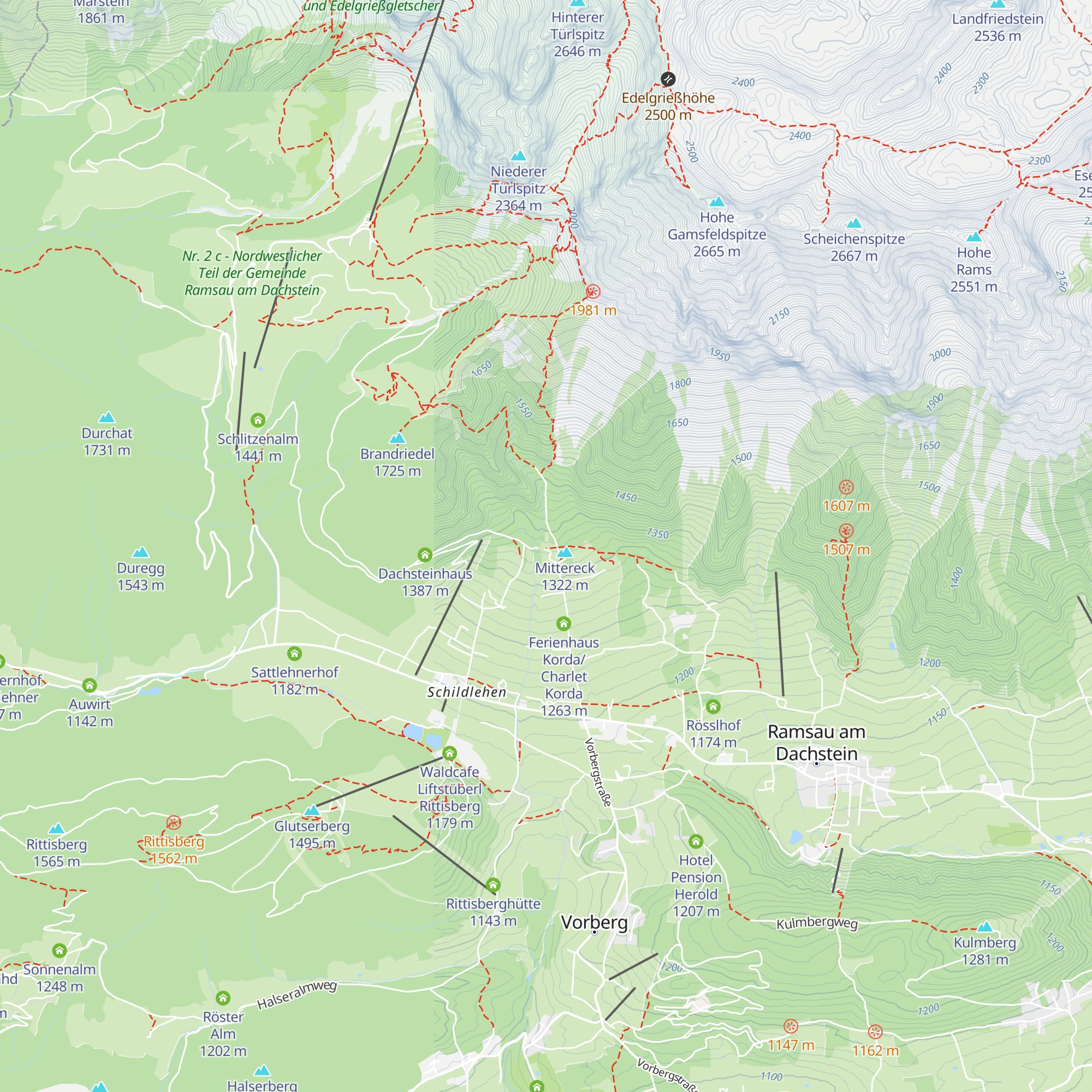 Alpengasthaus Edelbrunn map