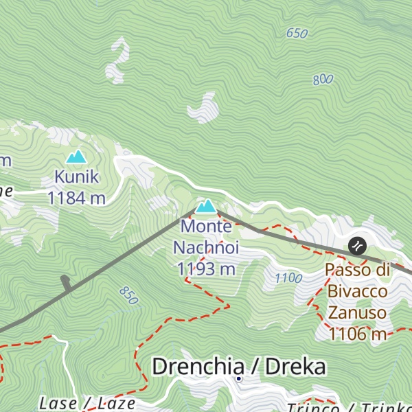 Map of Monte Nachnoi