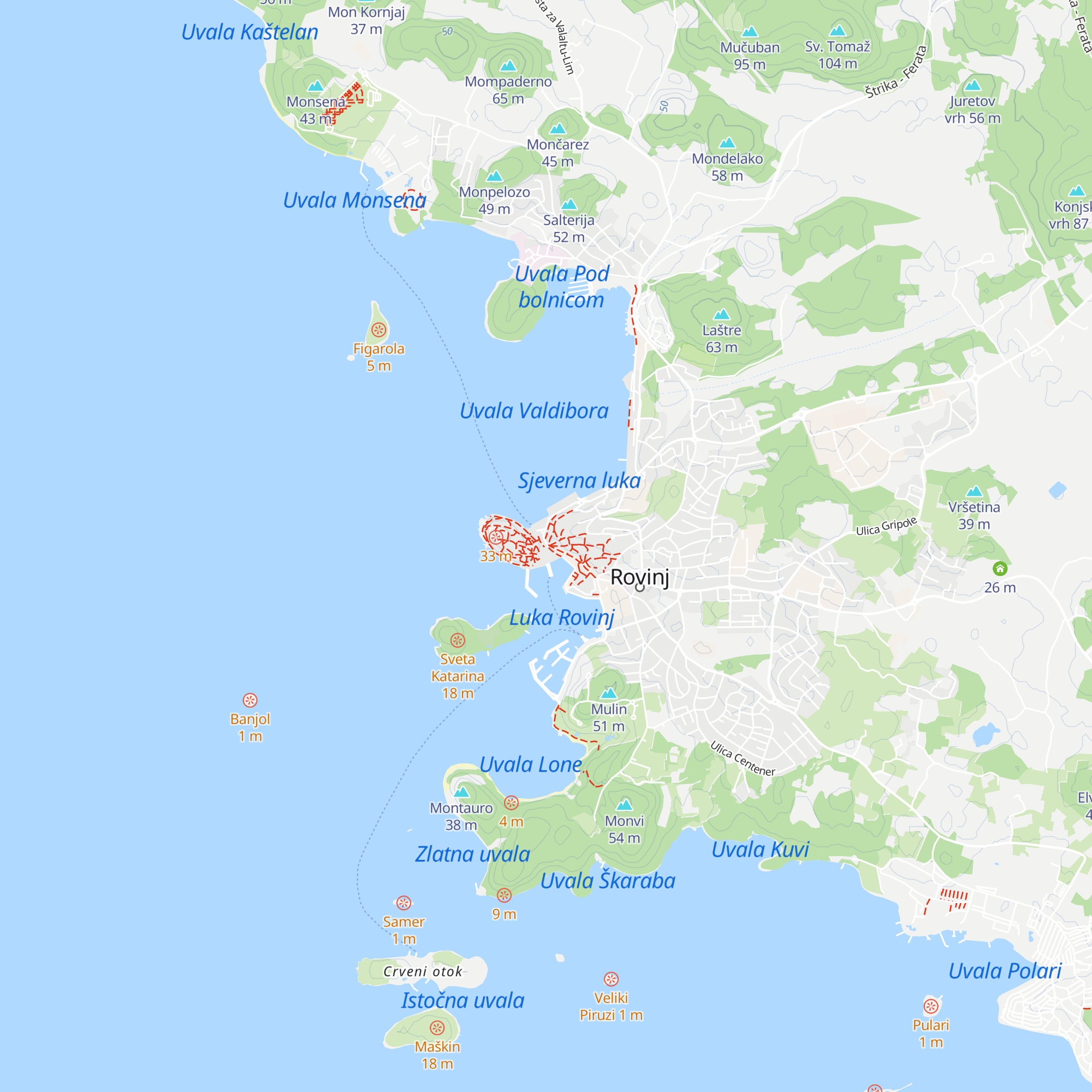 Comunita turistica rovigno map