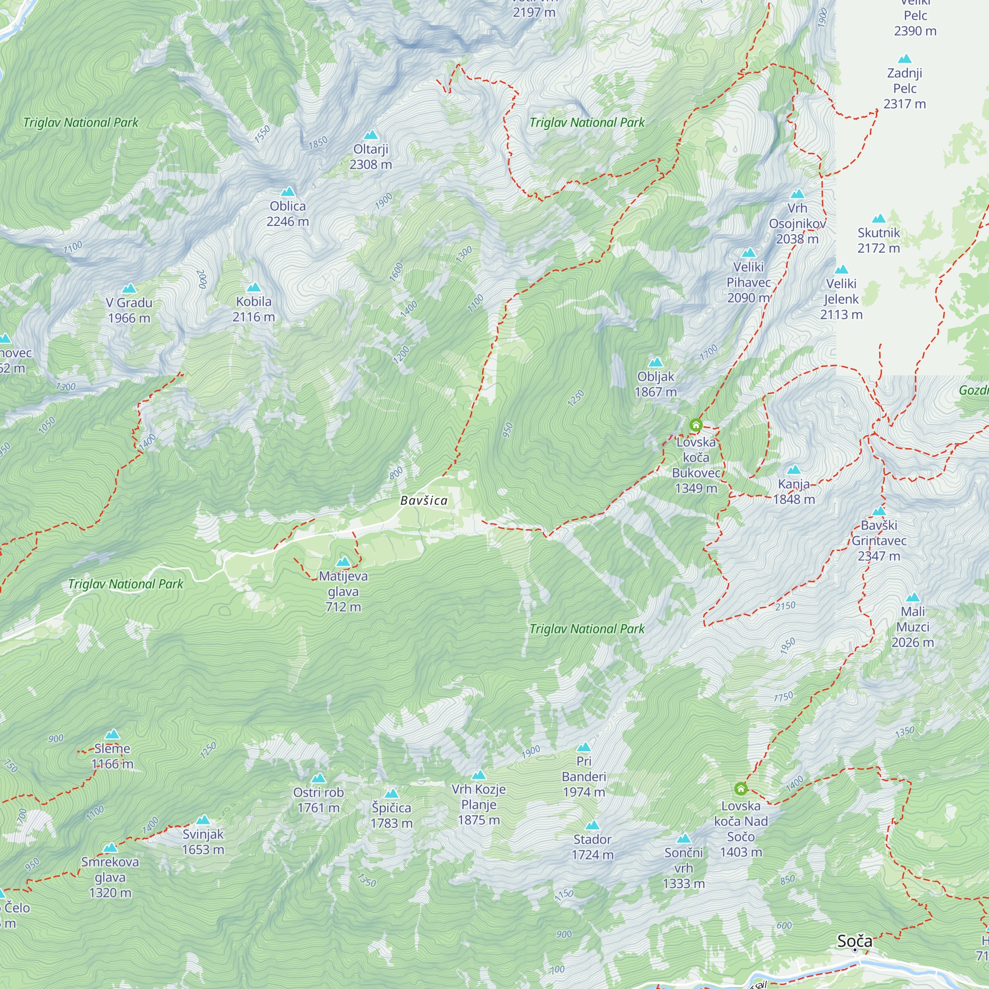 Lovska koča (Bavšica) map