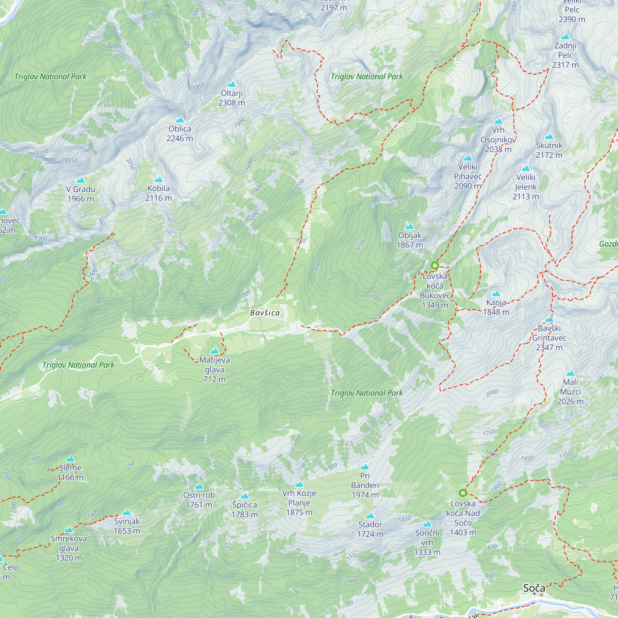 Lovska koča (Bavšica) map