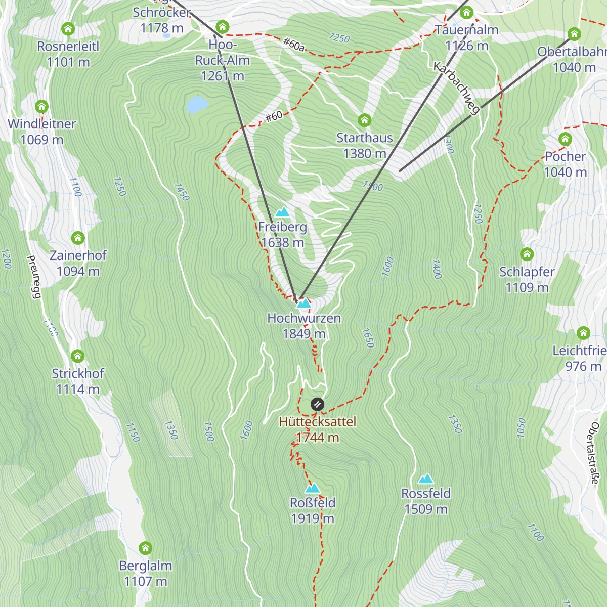 Hochwurzenhütte map