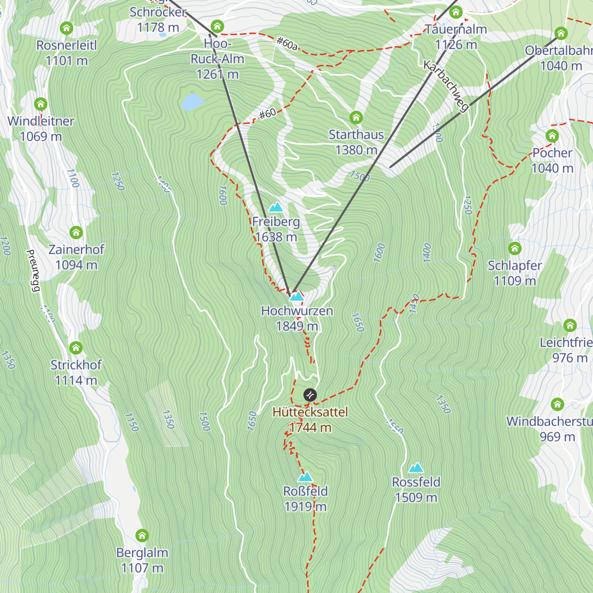 Hochwurzenhütte map