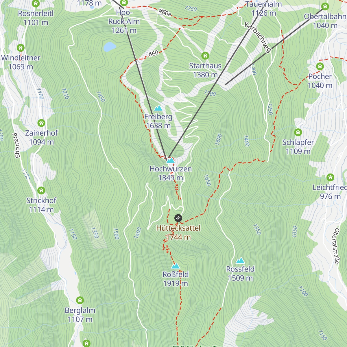 Hochwurzenalm map