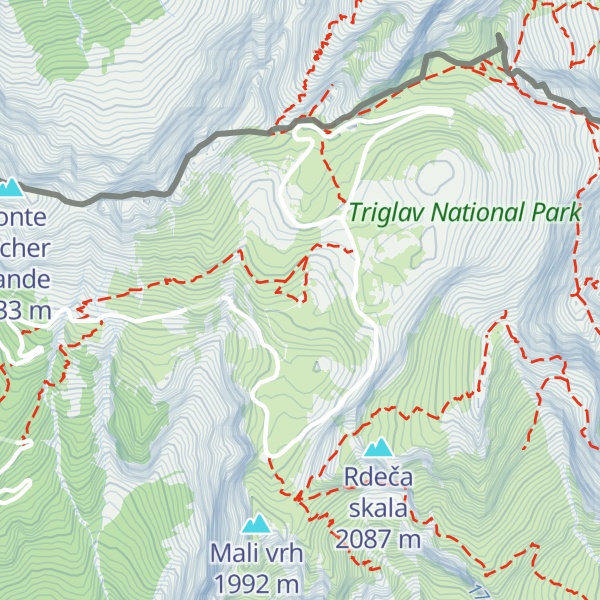 Map of Koča na Mangrtskem sedlu