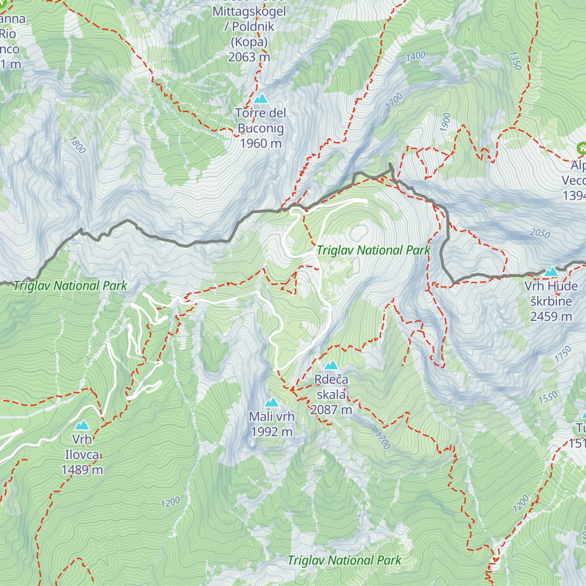 Koča na Mangrtskem sedlu map