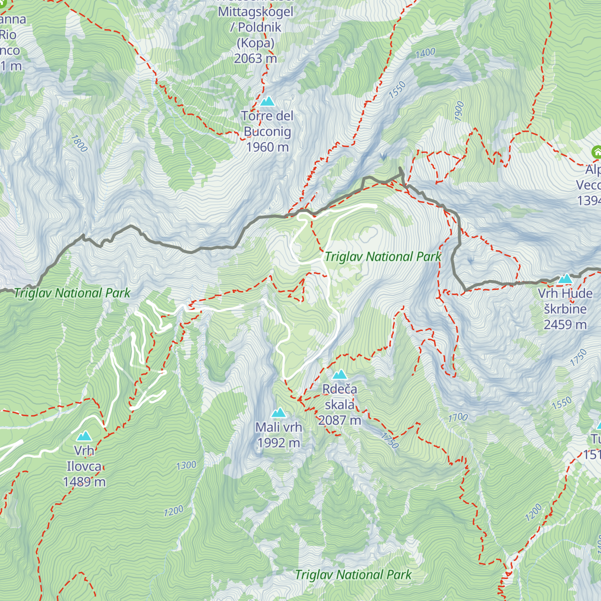 Koča na Mangrtskem sedlu map