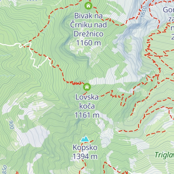 Map of Lovska koča