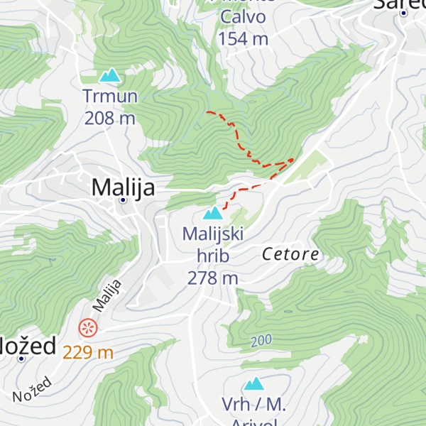 Map of Malijski hrib