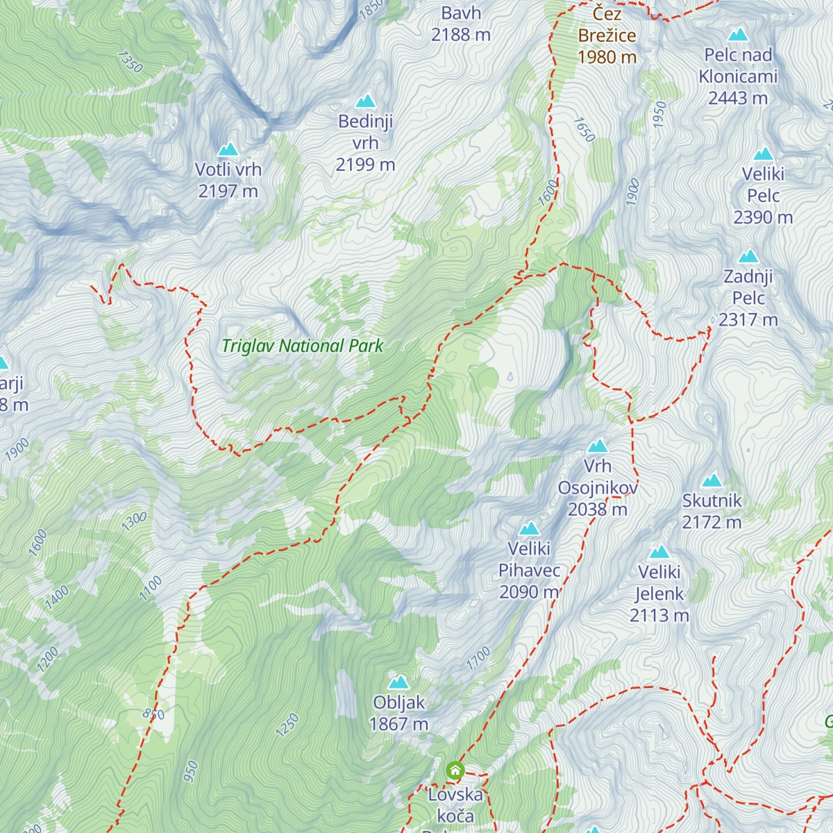 Lovska koča Bala map
