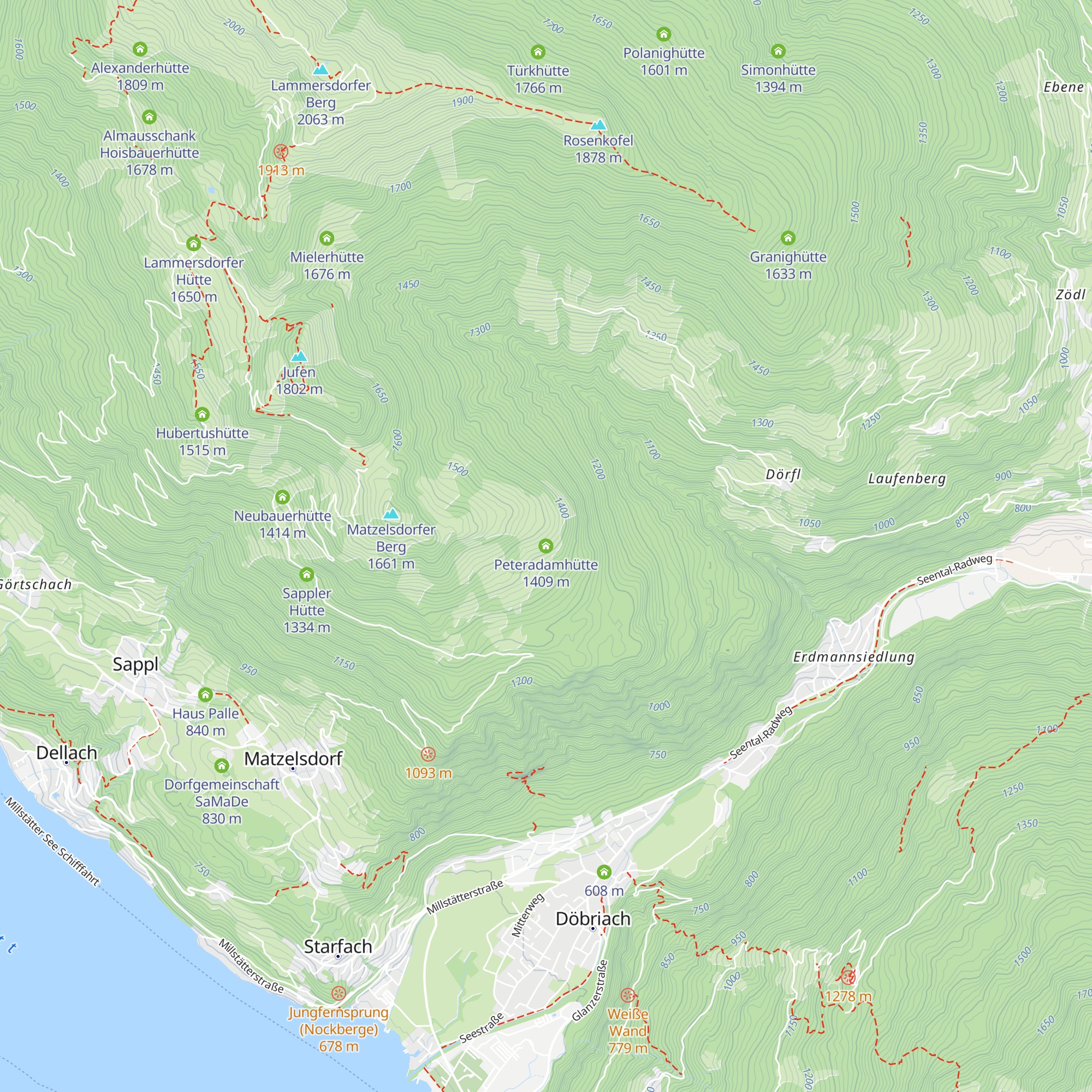 Peteradamhütte map
