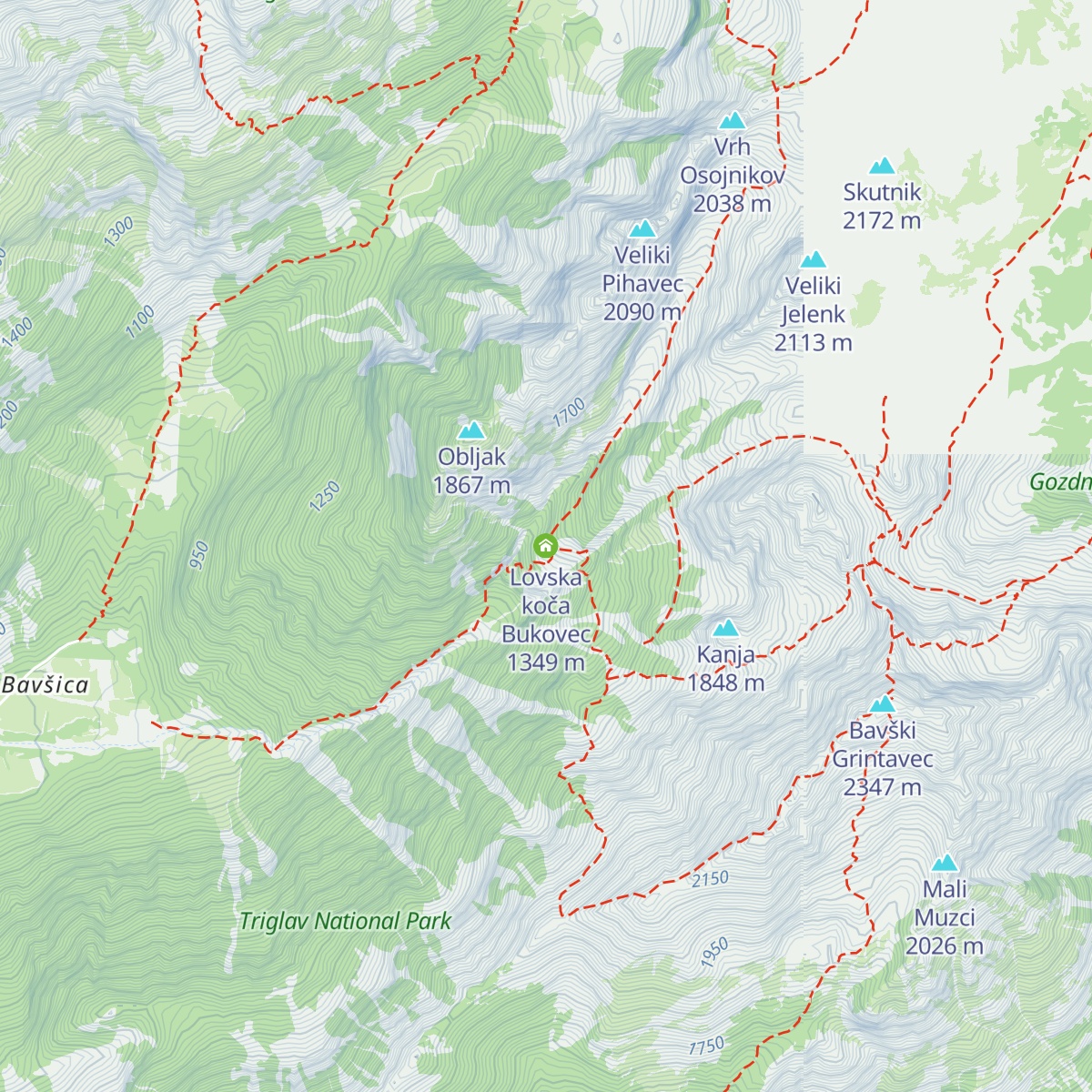 Lovska koča Bukovec map