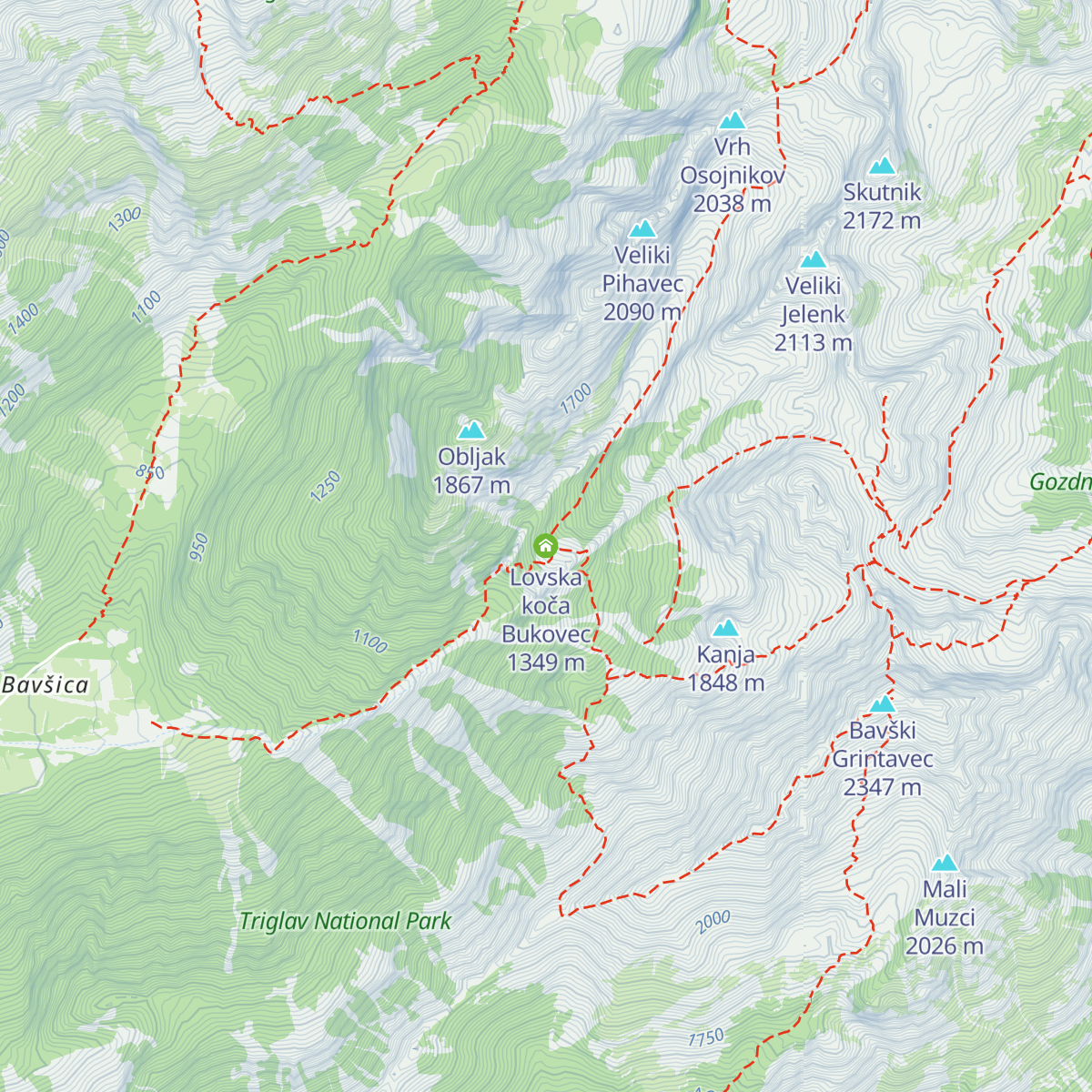 Lovska koča Bukovec map