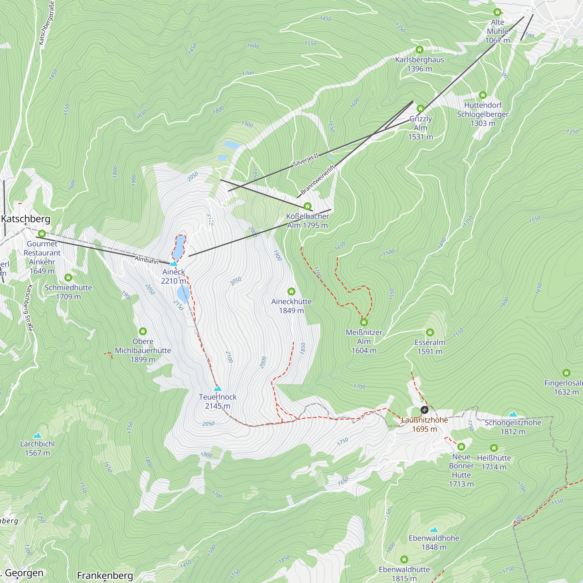 Aineckhütte map