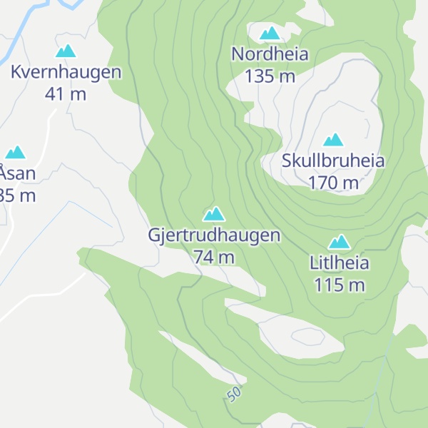 Map of Gjertrudhaugen