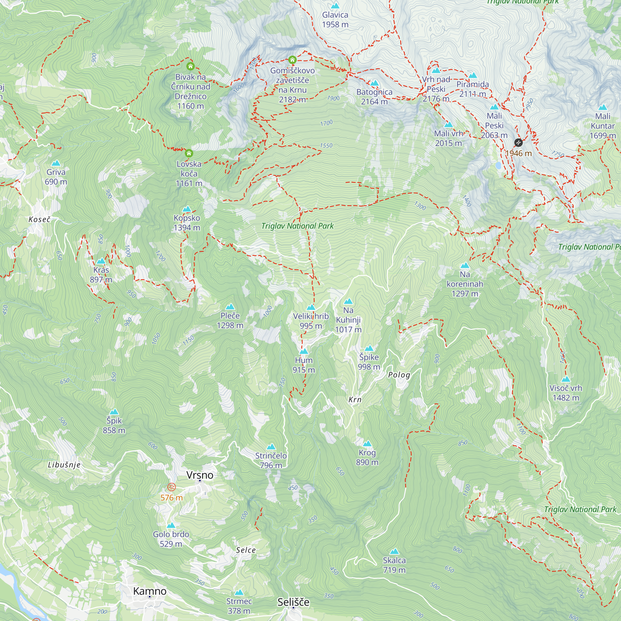 Koča na planini Kuhinja map