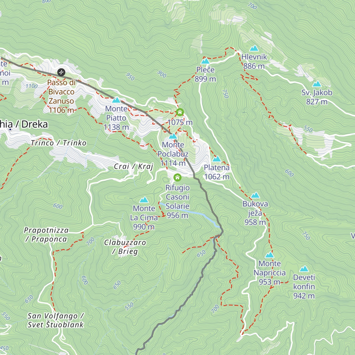 Rifugio Casoni Solarie map