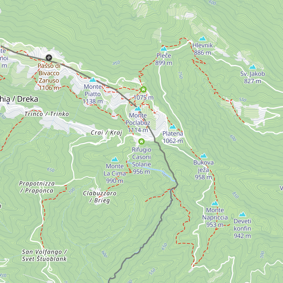 Rifugio Casoni Solarie map