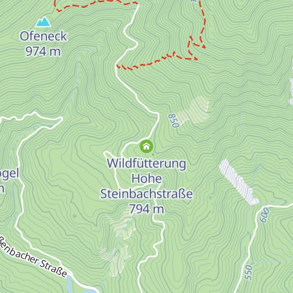 Map of Wildfütterung Hohe Steinbachstraße