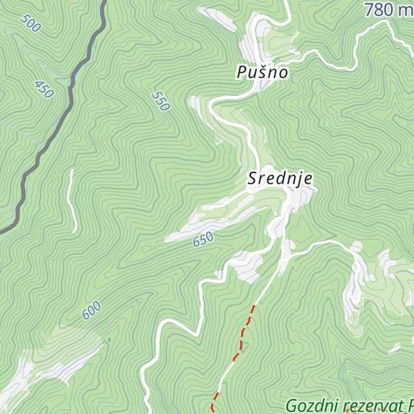 Map of Lovski dom Srednje
