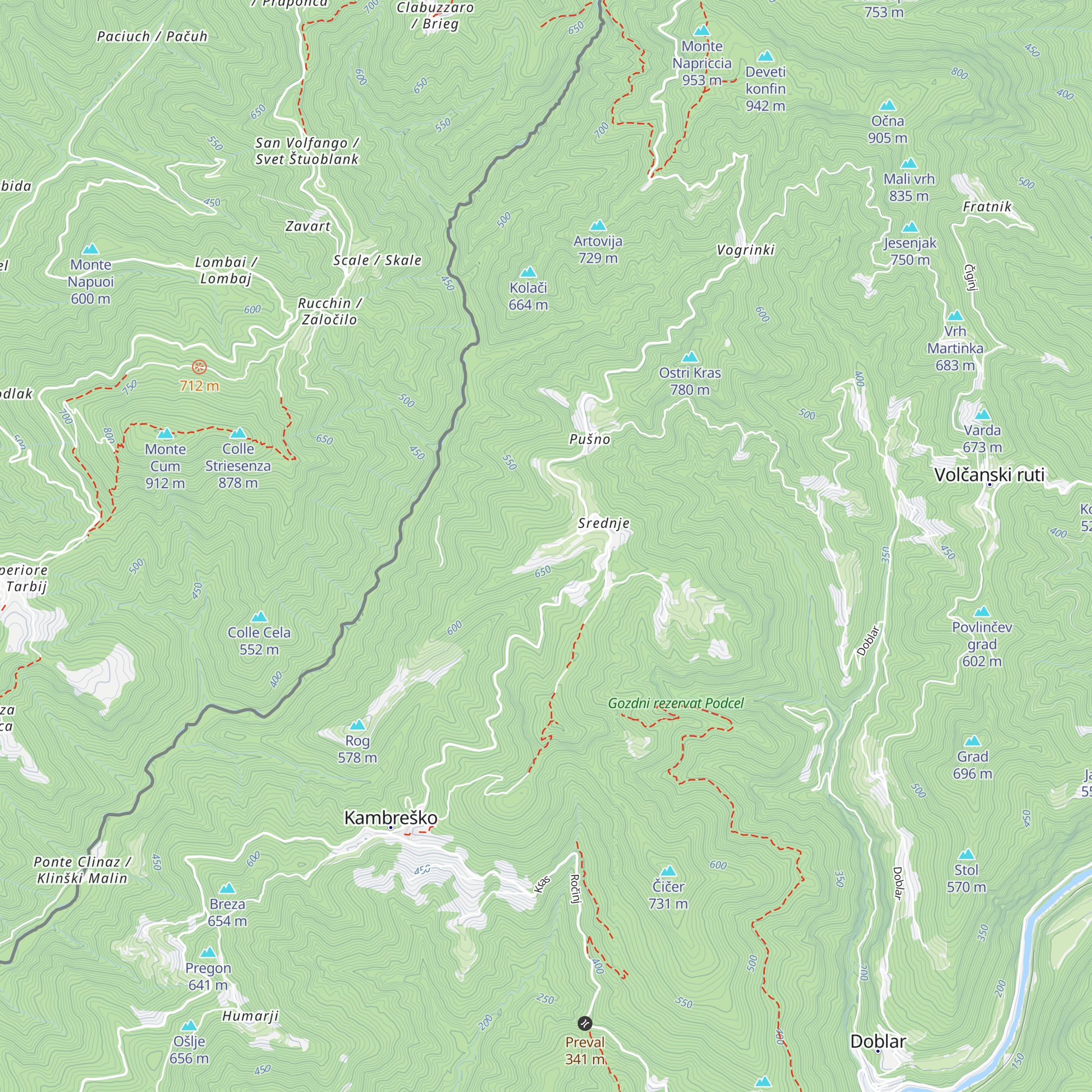 Lovski dom Srednje map