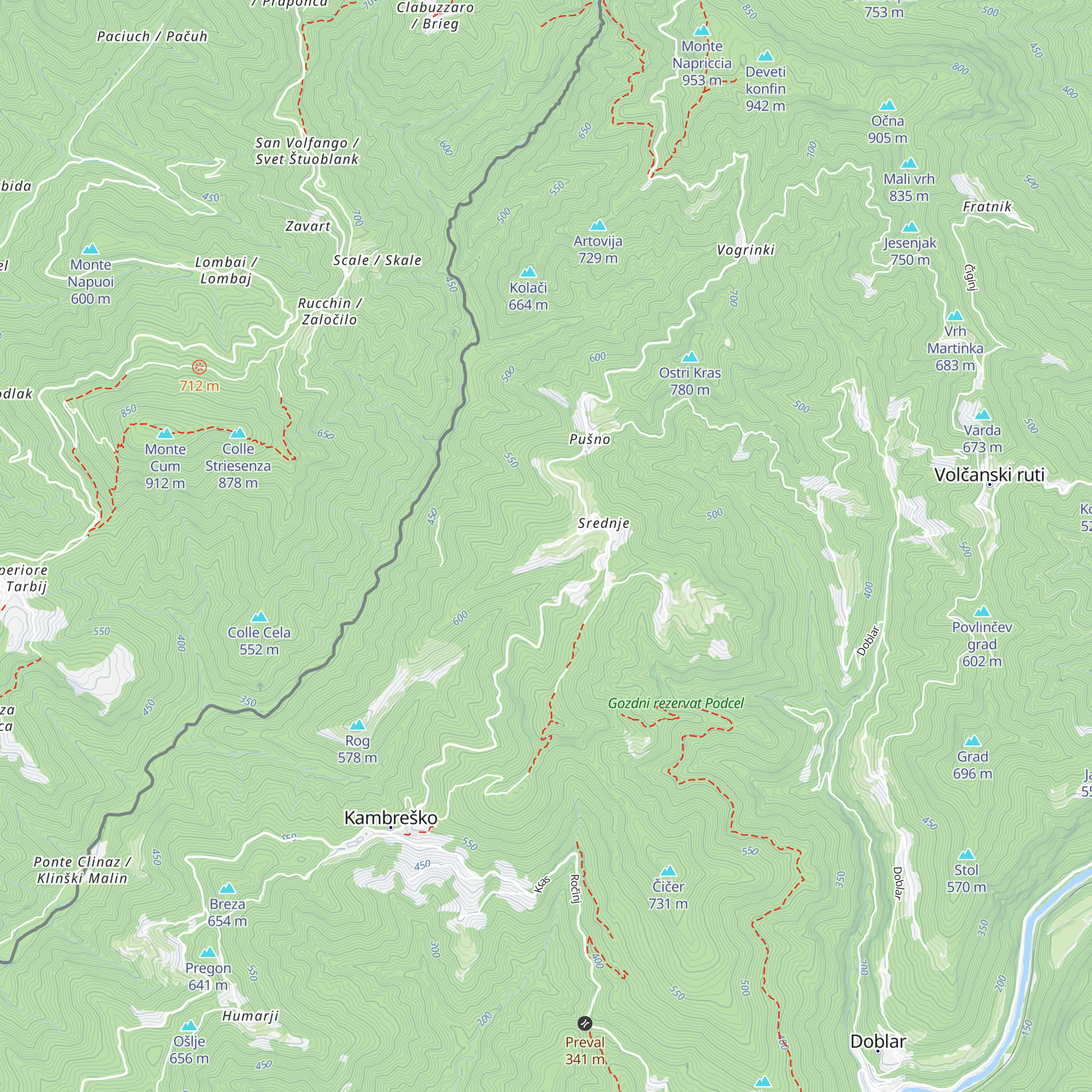Lovski dom Srednje map