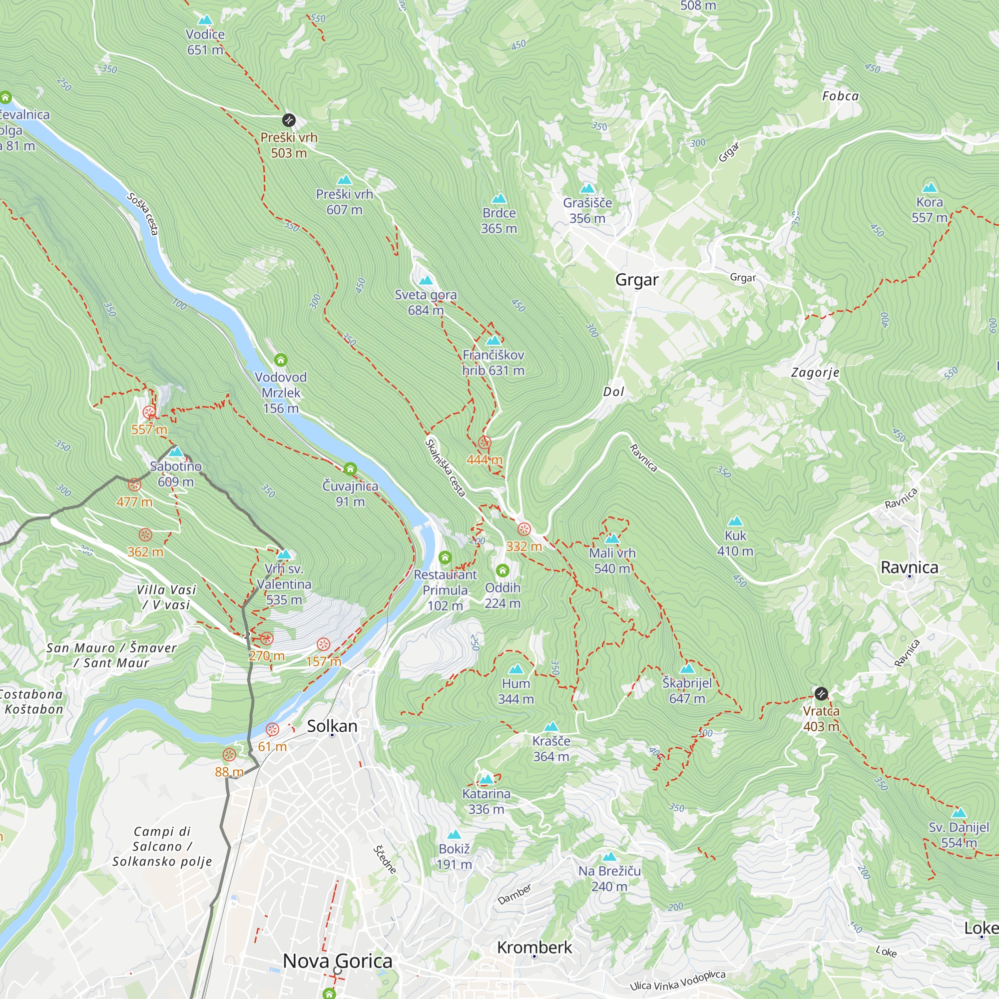 Gostilna na Prevalu map